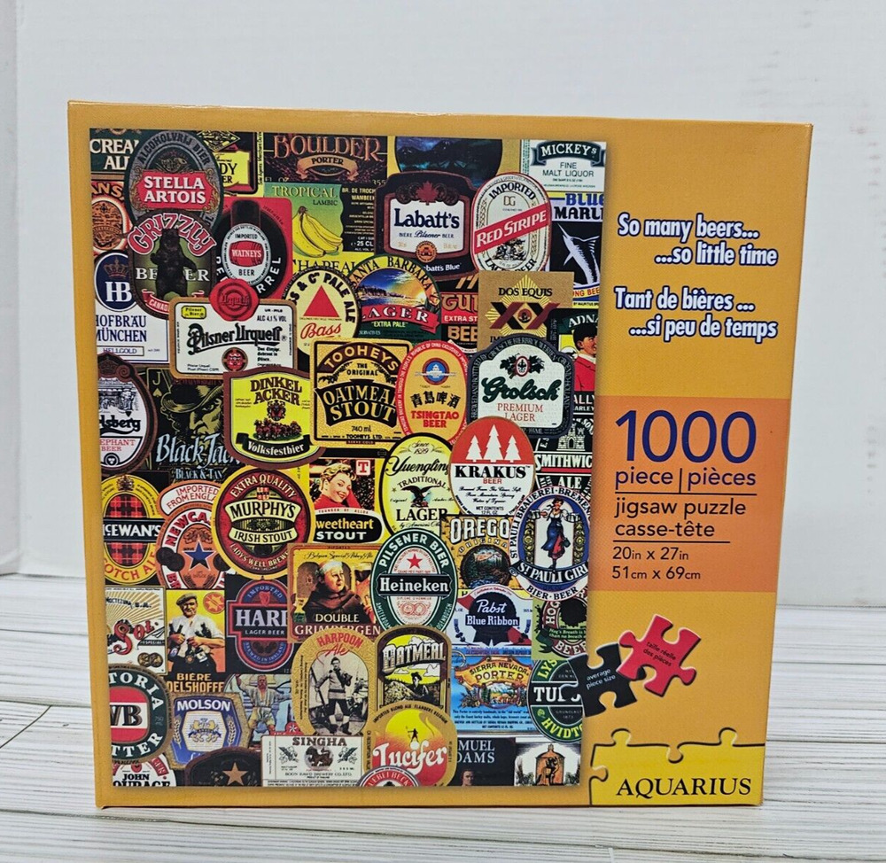 "BEER CHOICES" 1000 pc Jigsaw Puzzle 20 x 27" Aquarius "So Many Beers New Sealed